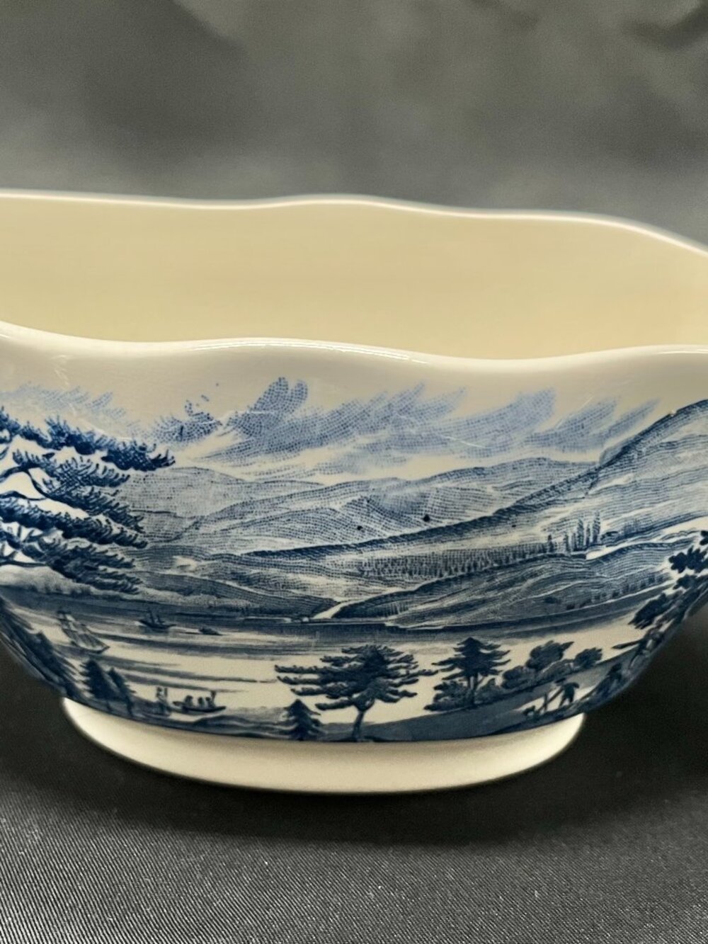 Vintage Ironstone Liberty Blue Pattern Gravy Boat by Staffordshire in England